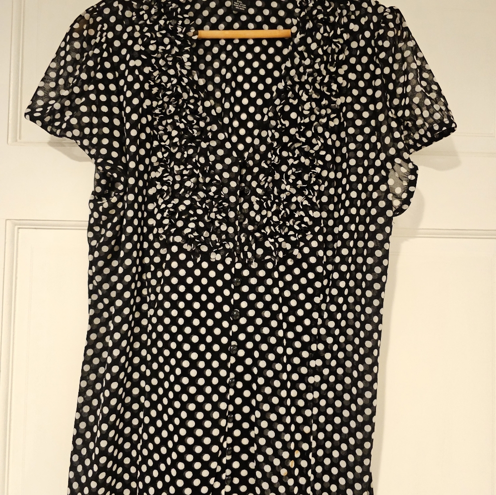 INC polka dot blouse